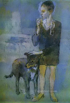Niño con perro 1905 cubista Pablo Picasso Pinturas al óleo